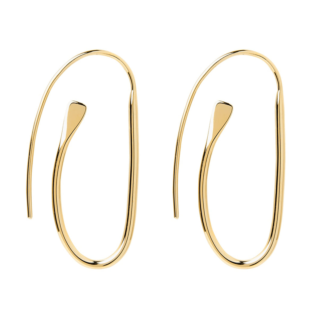 Paperclip Yellow Gold Earring