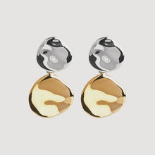 Load image into Gallery viewer, Shard Double Disc Two Tone Earring
