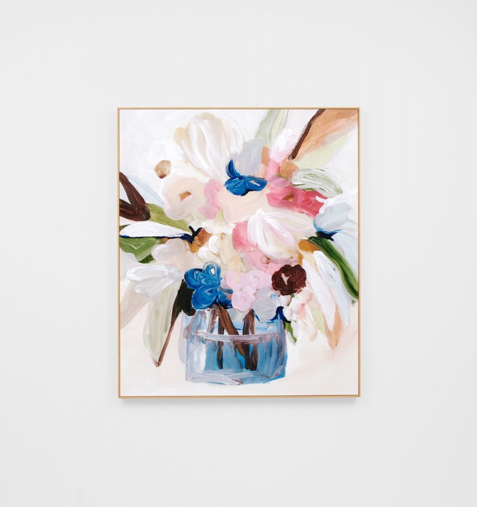 Bouquet Muse Blush Framed Canvas